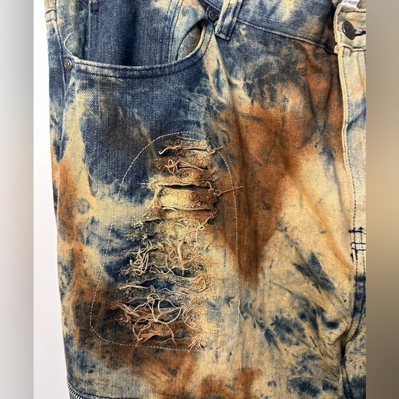 1738 Dynasty Men’s Tie Dyed Distressed Jeans Size 48 - Picture 9 of 13